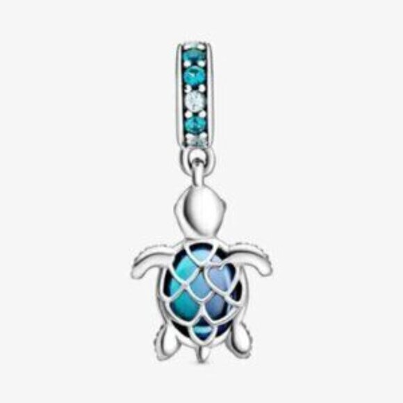 Pandora Murano Glass Sea Turtle Dangle Charm - Picture 5 of 5